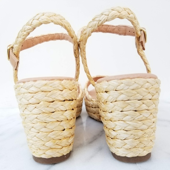 SOLD!! SOLD!! Sandal Straw Braid Jute Wedge Heel - Picture 6 of 8